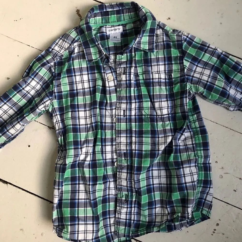 Pick 4/$18, CARTERS plaid button-down